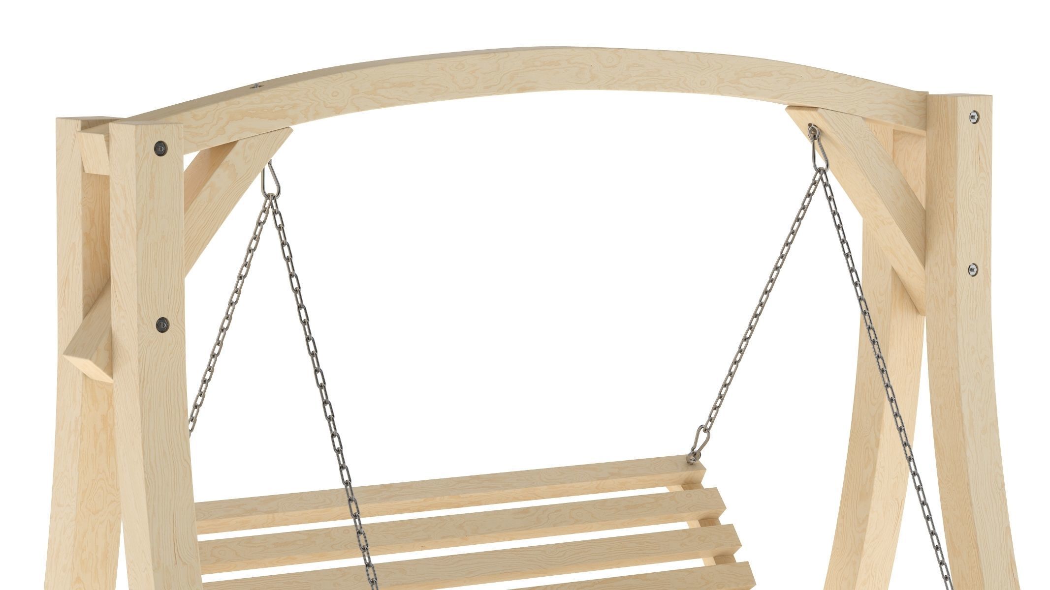 Wooden Swing Chair 01 3D model_5