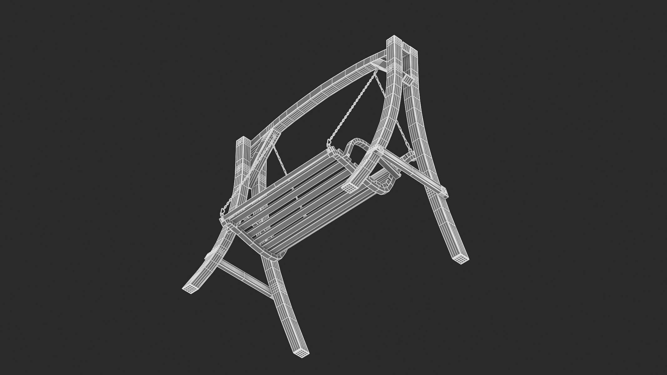 Wooden Swing Chair 01 3D model_14