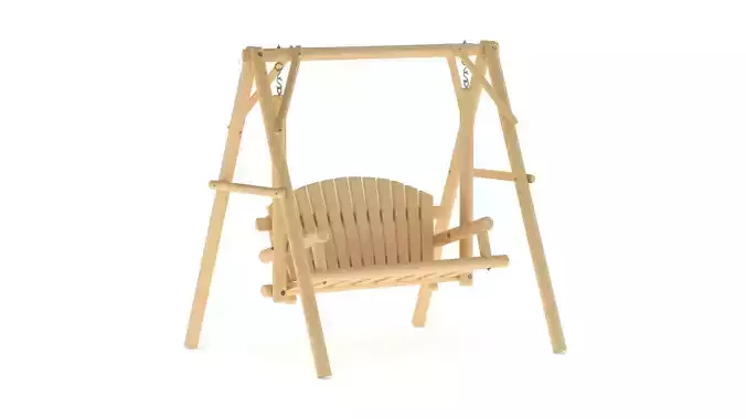 Wooden Swing Chair 02 3D model