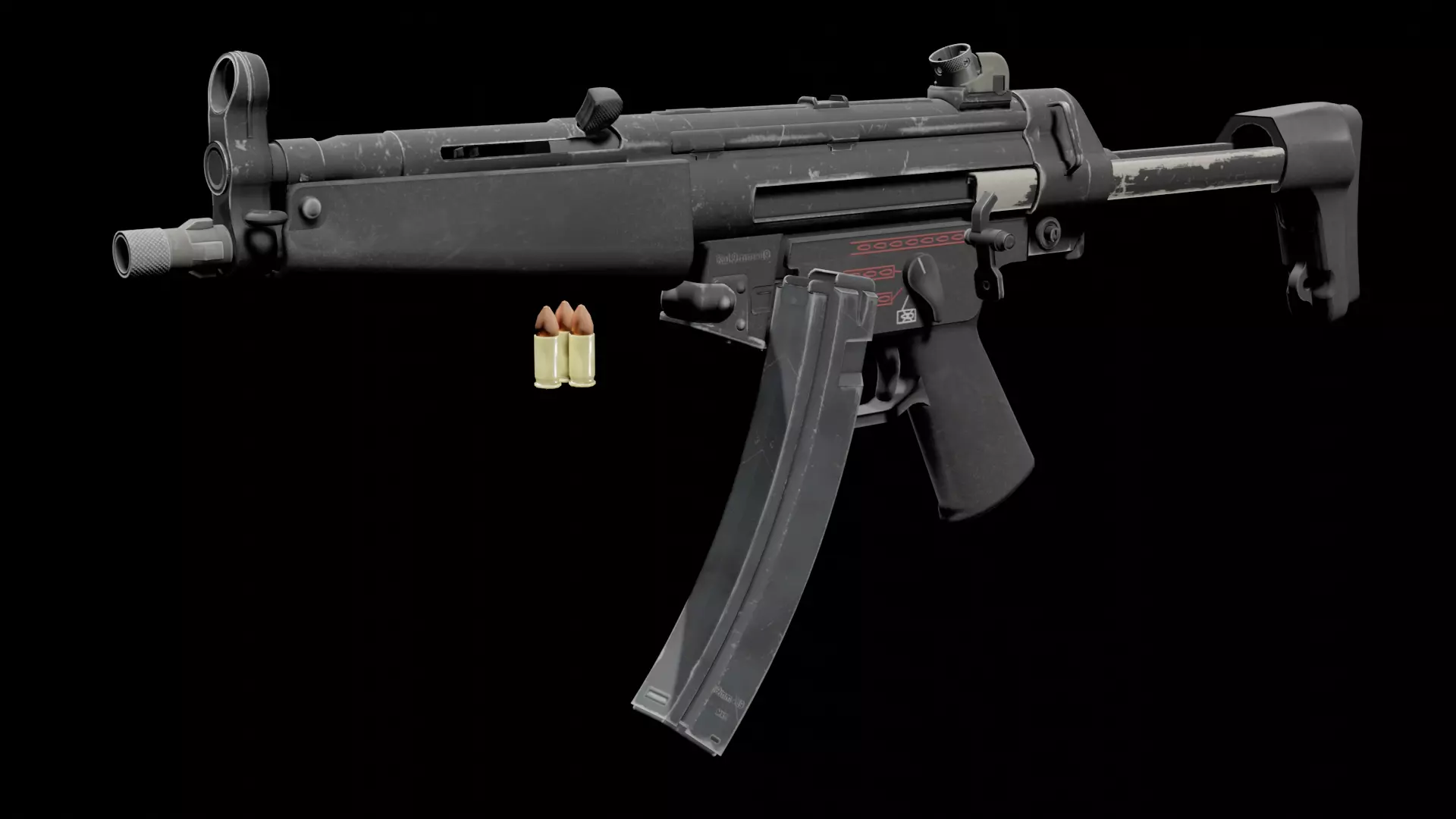 mp5a5 weapon Free low-poly 3D model