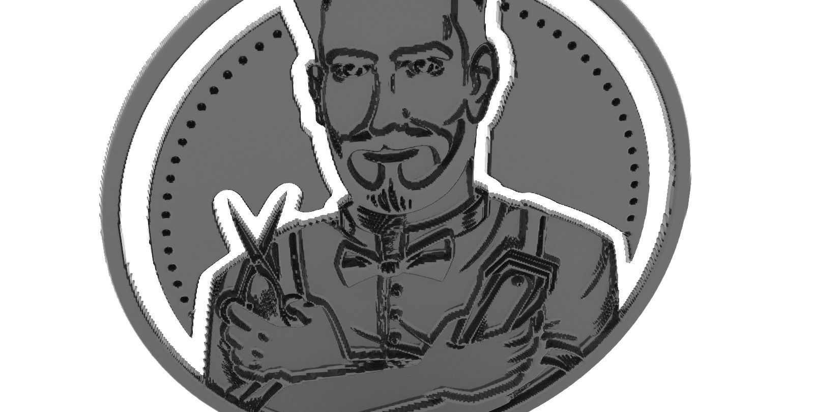 barber shop Emblem 3D print model_3