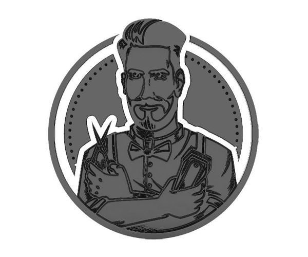 barber shop Emblem 3D print model