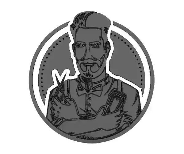 barber shop Emblem 3D print model