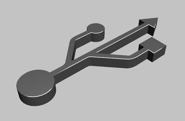 usbLogo metal usb stick 3D model_1