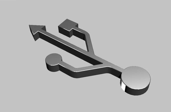 usbLogo metal usb stick 3D model_2