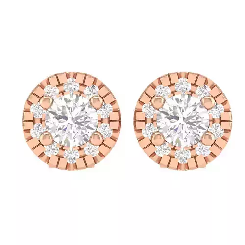 Women Round Earrings 3dm stl render detail