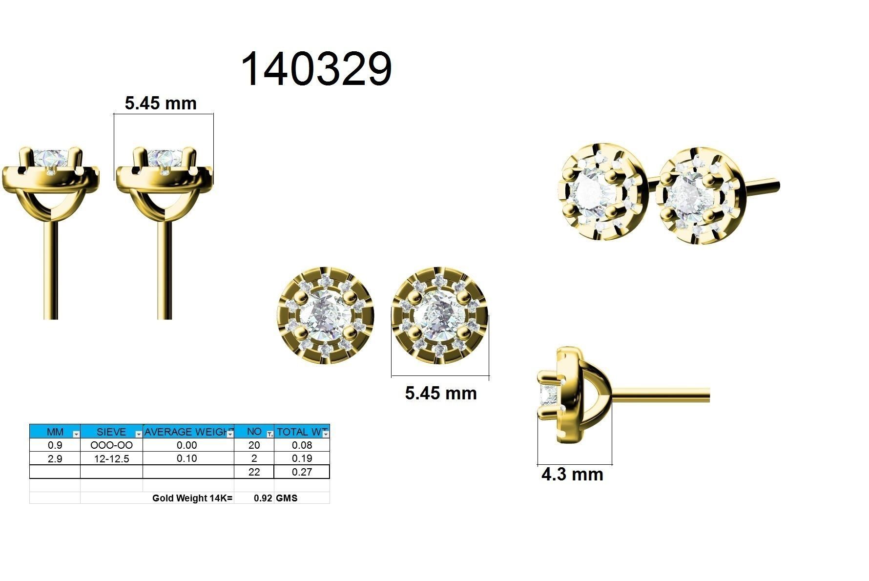 Women Round Earrings 3dm stl render detail 3D print model_9