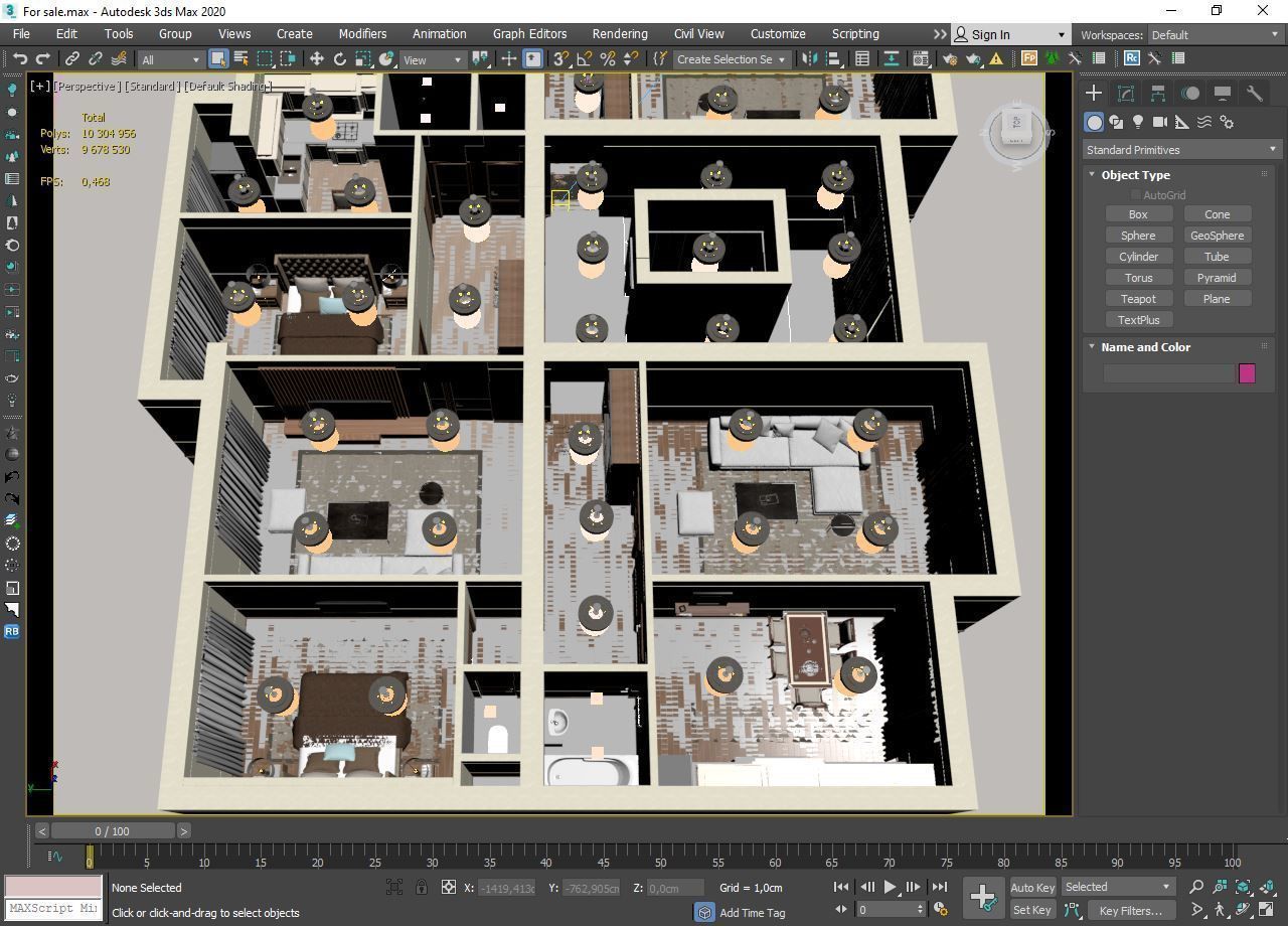 Interior from top view 3D model_2