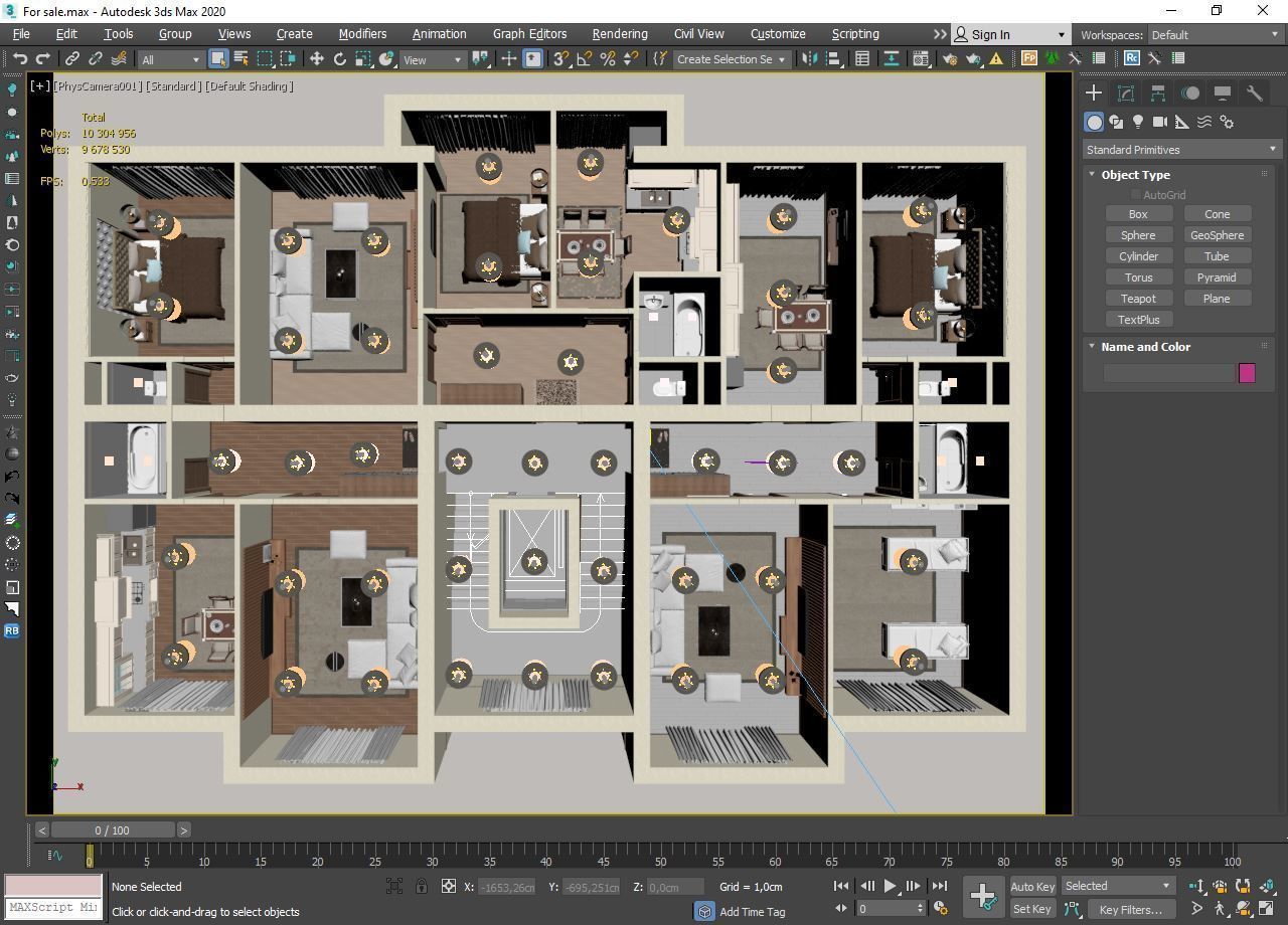 Interior from top view 3D model_1