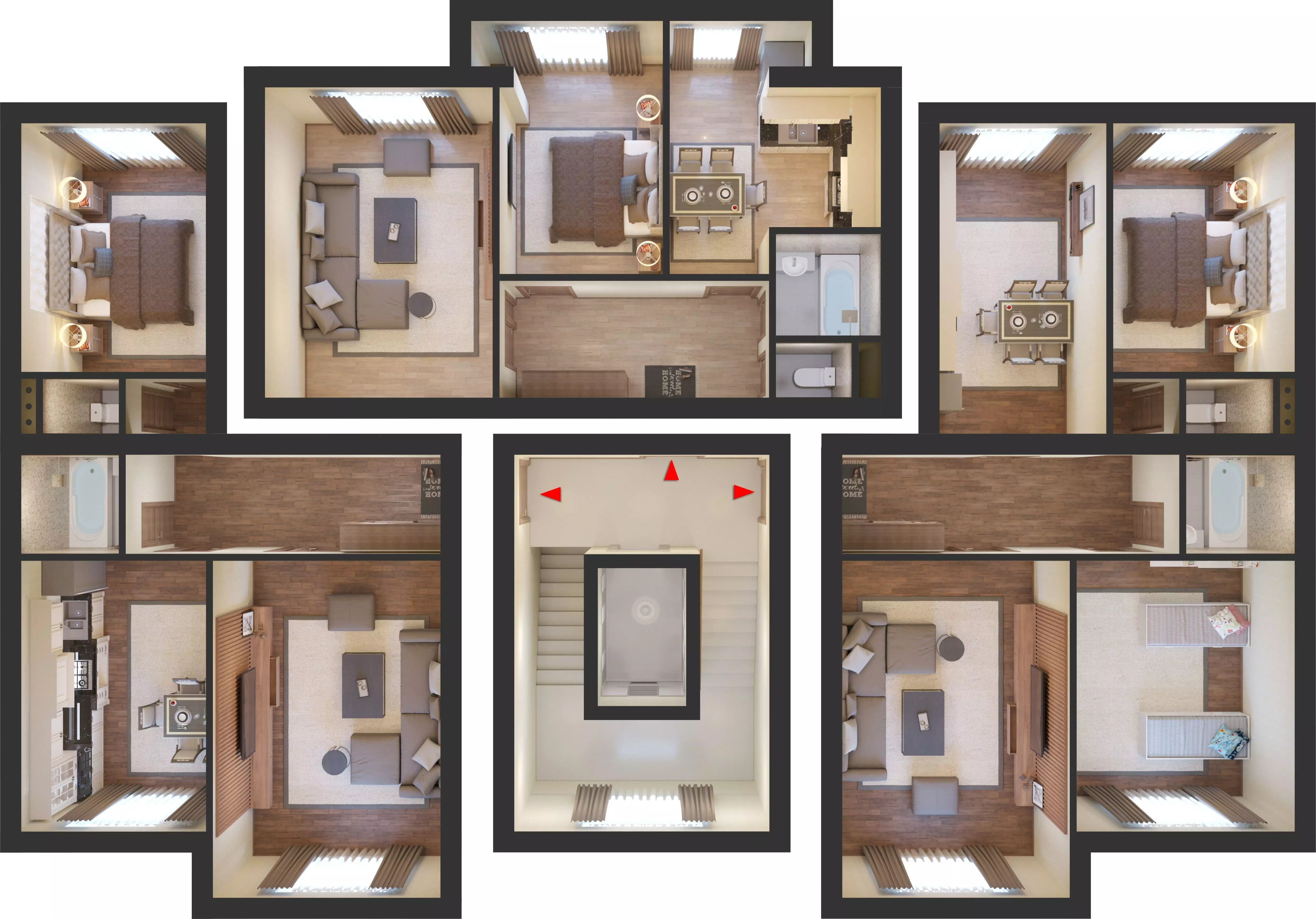 Interior from top view 3D model_0