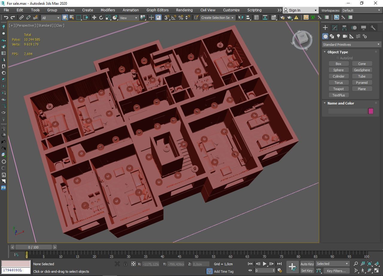 Interior from top view 3D model_3