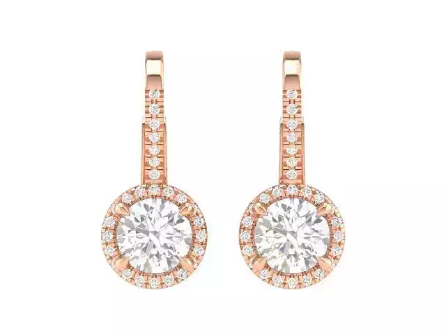 Women Round Earrings 3dm stl render detail