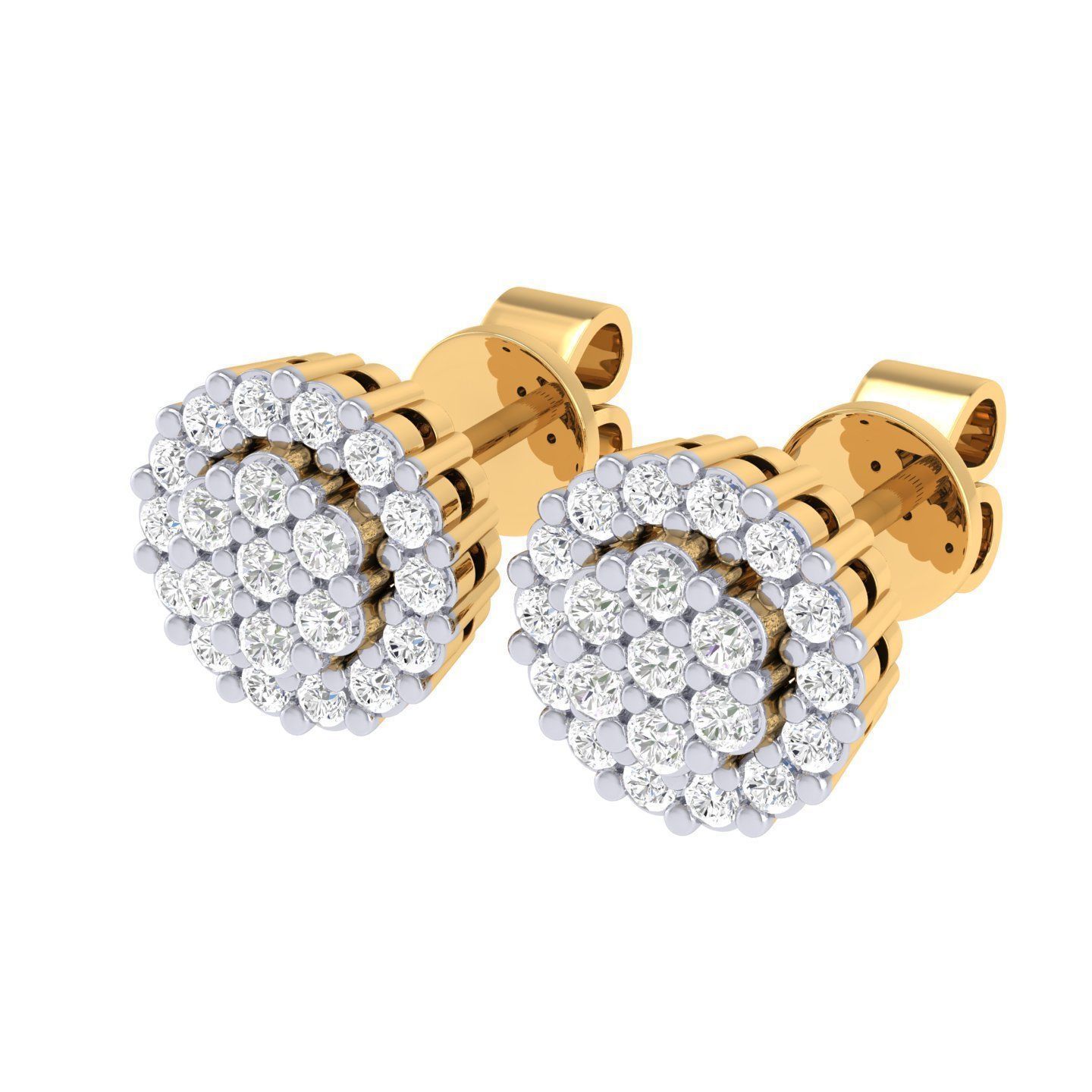 Women Round Earrings 3dm stl render detail 3D print model_8