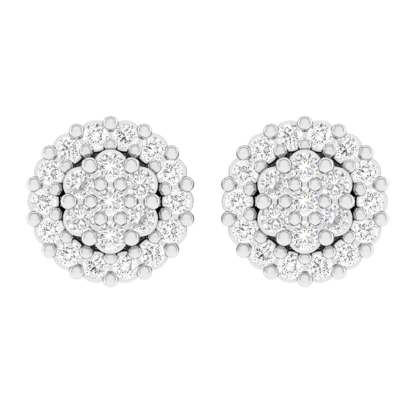 Women Round Earrings 3dm stl render detail 3D print model_3