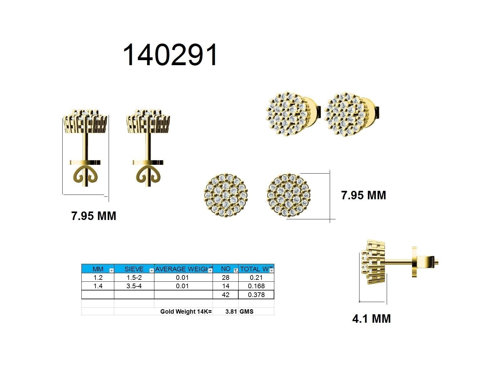 Women Round Earrings 3dm stl render detail 3D print model_9