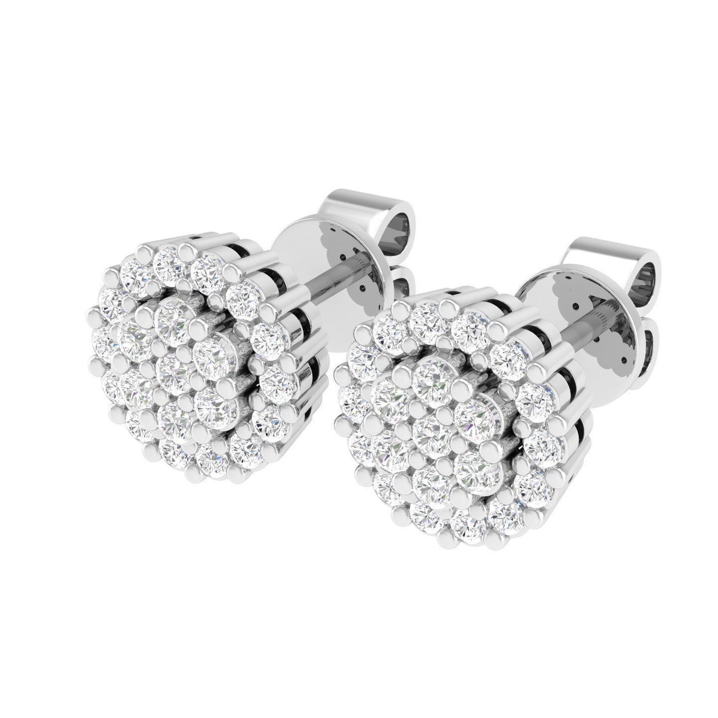 Women Round Earrings 3dm stl render detail 3D print model_5