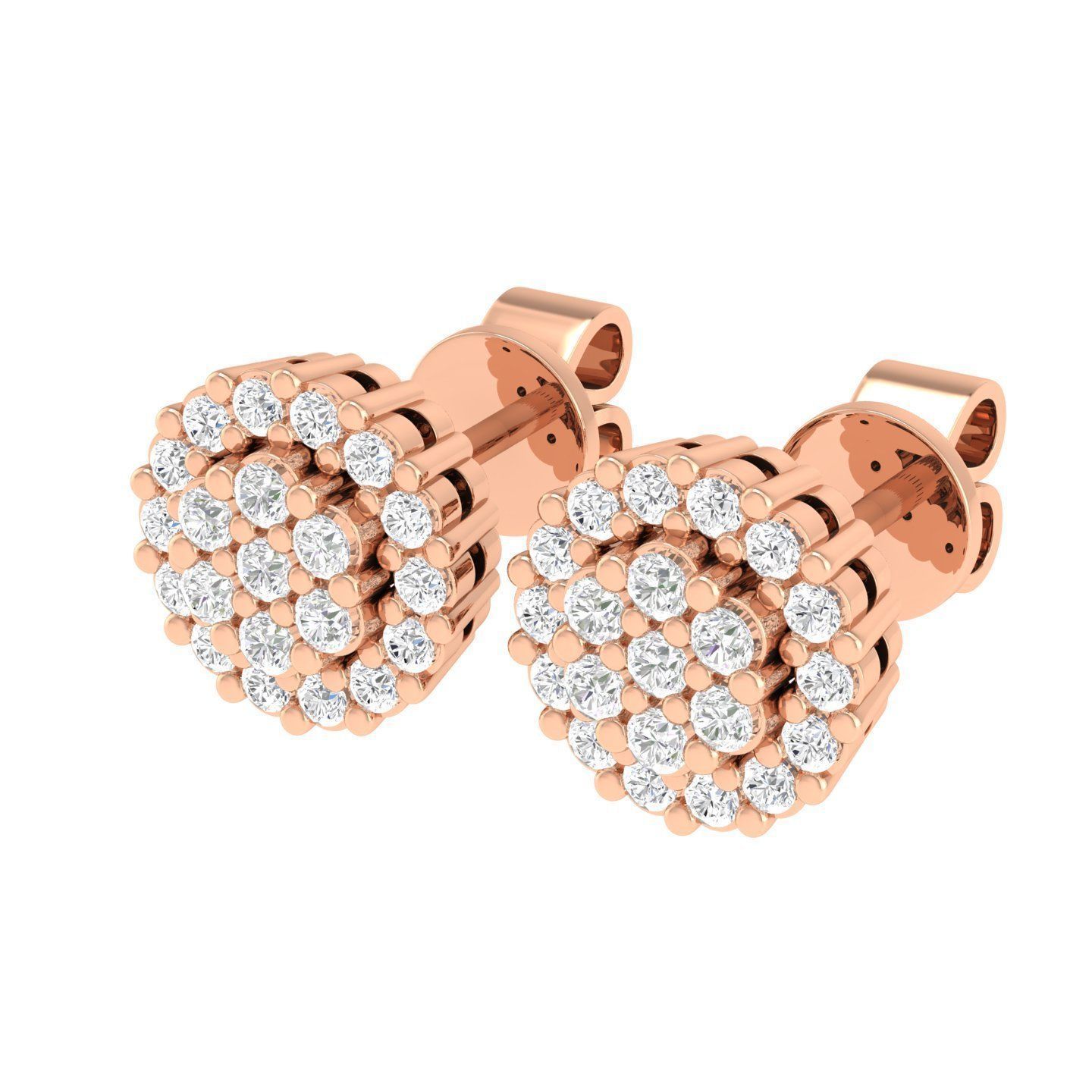 Women Round Earrings 3dm stl render detail 3D print model_2