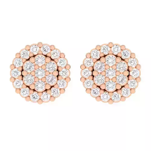 Women Round Earrings 3dm stl render detail