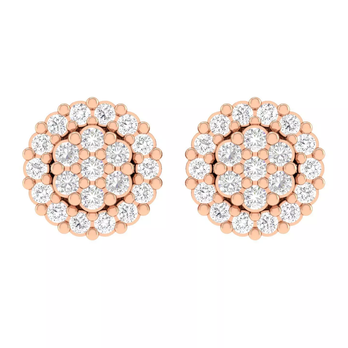 Women Round Earrings 3dm stl render detail 3D print model_0