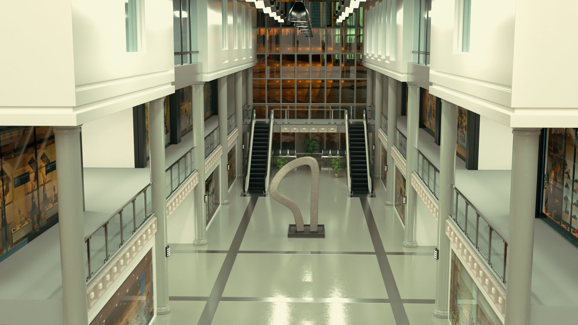 interior mall 3D model_4