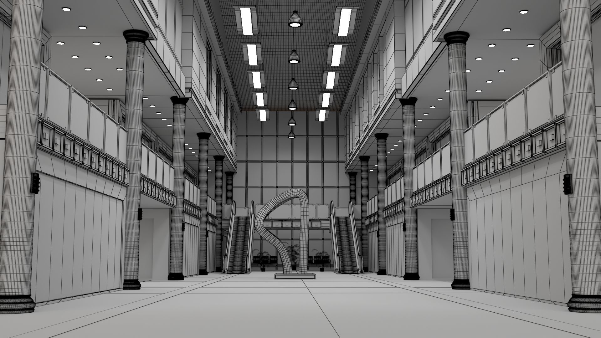 interior mall 3D model_6