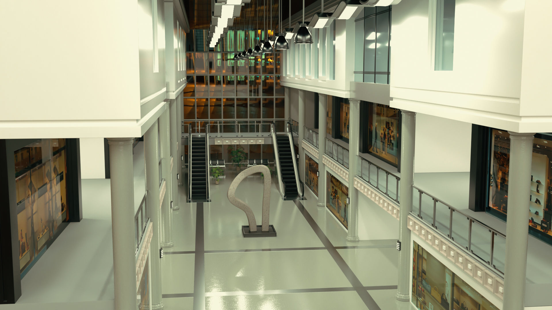 interior mall 3D model_2