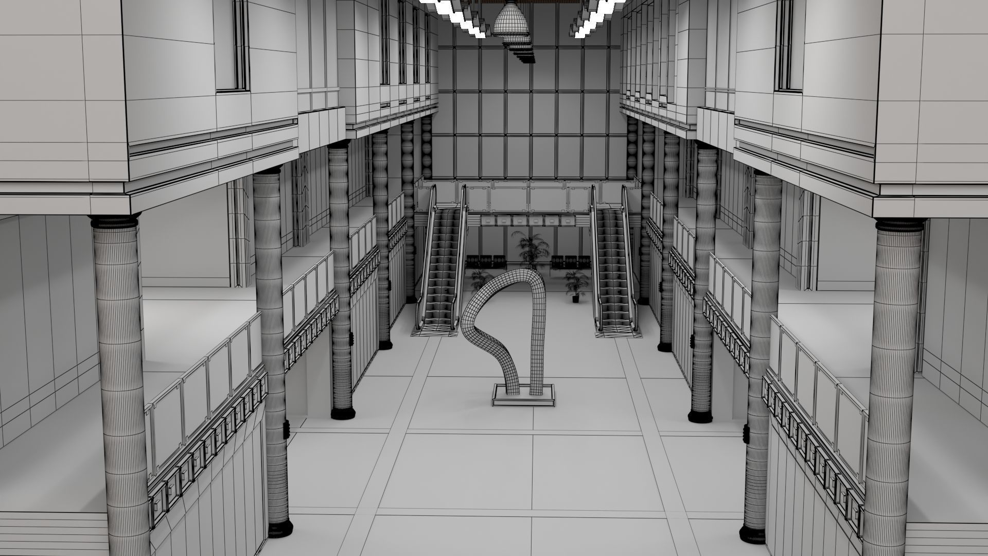 interior mall 3D model_8