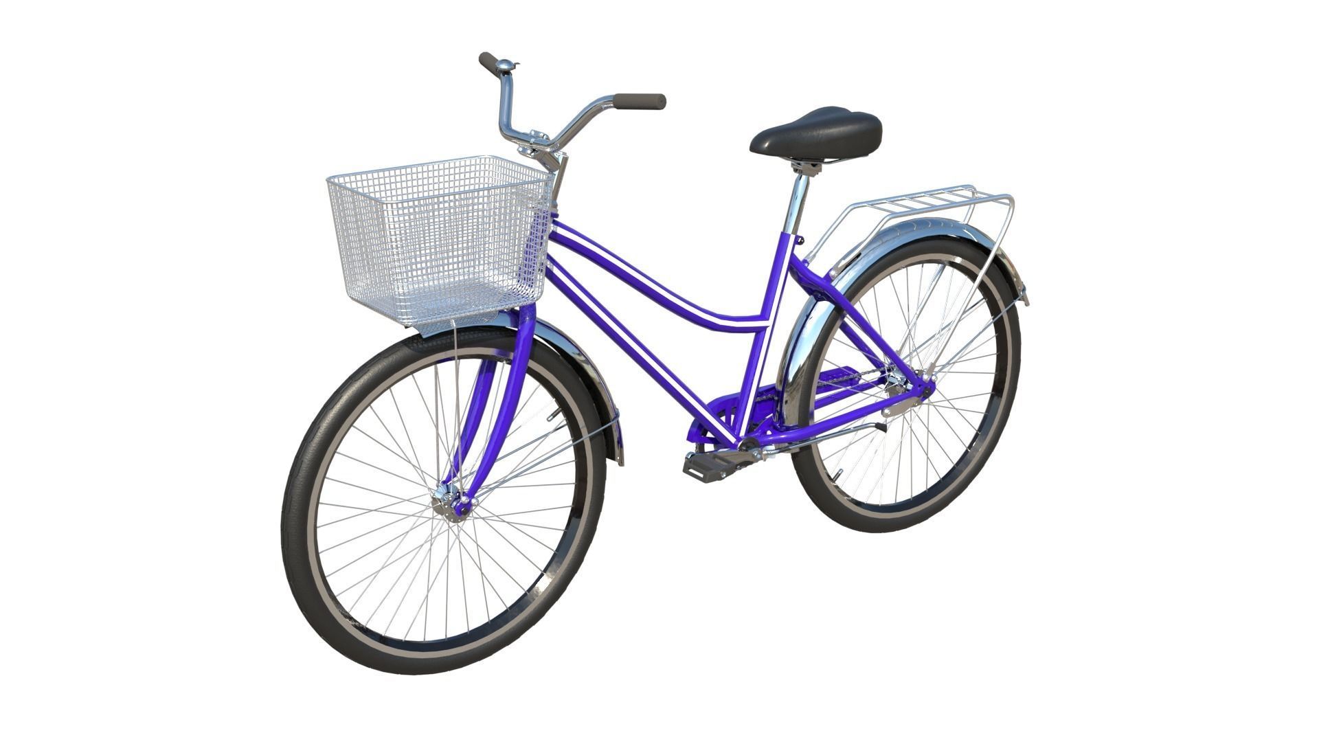 City bicycle PBR 3D model_2