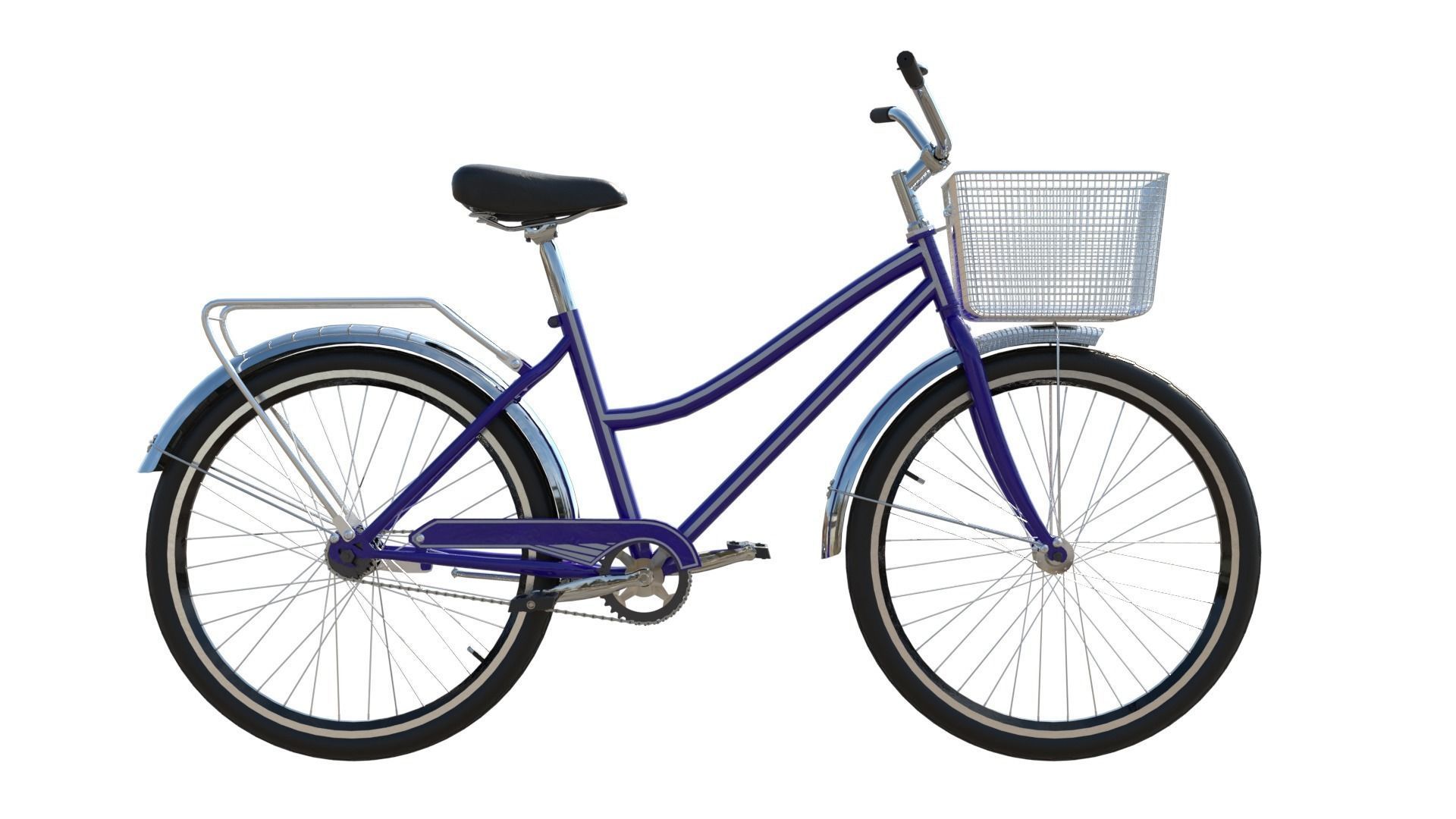 City bicycle PBR 3D model_5