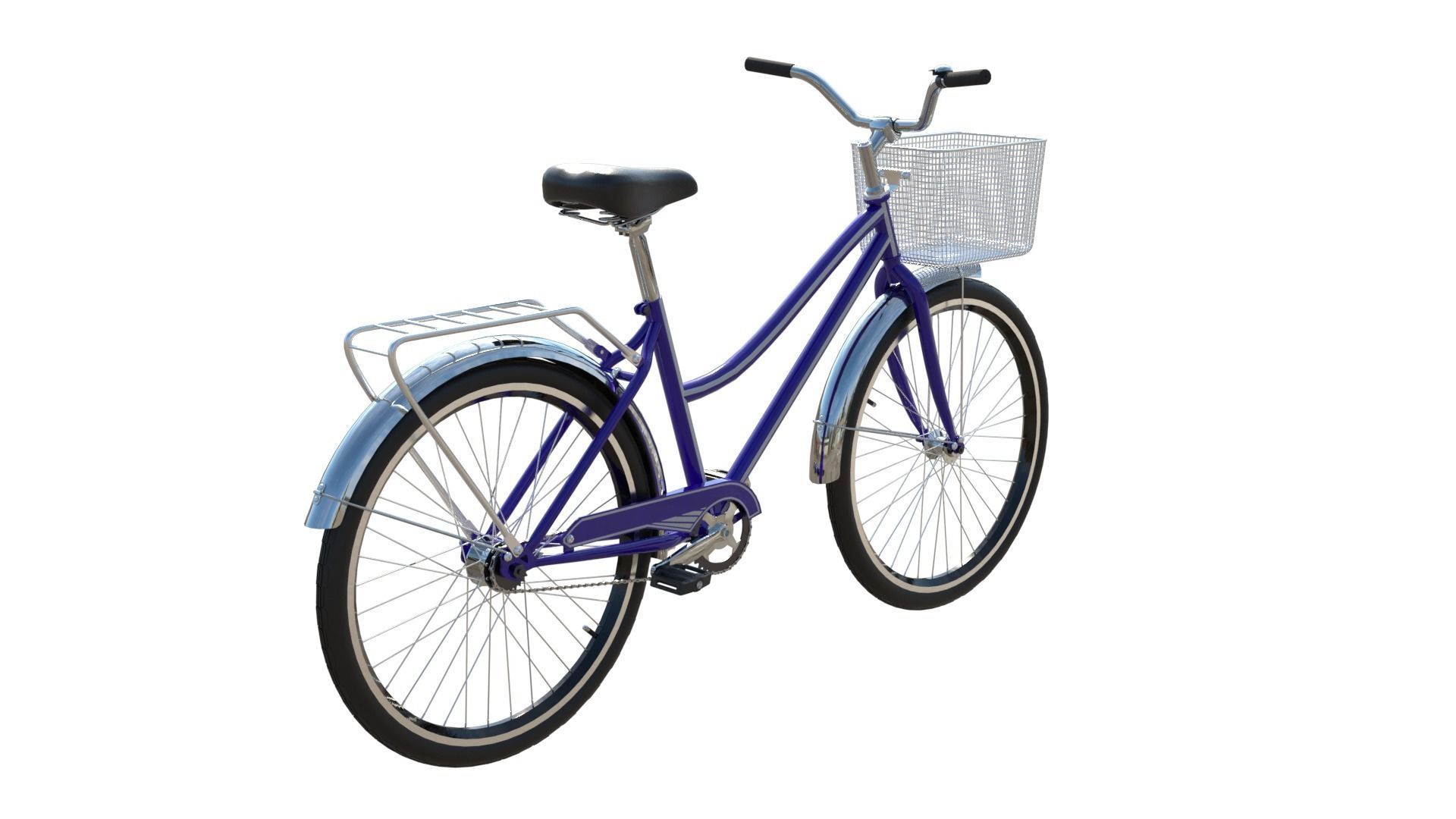 City bicycle PBR 3D model_4