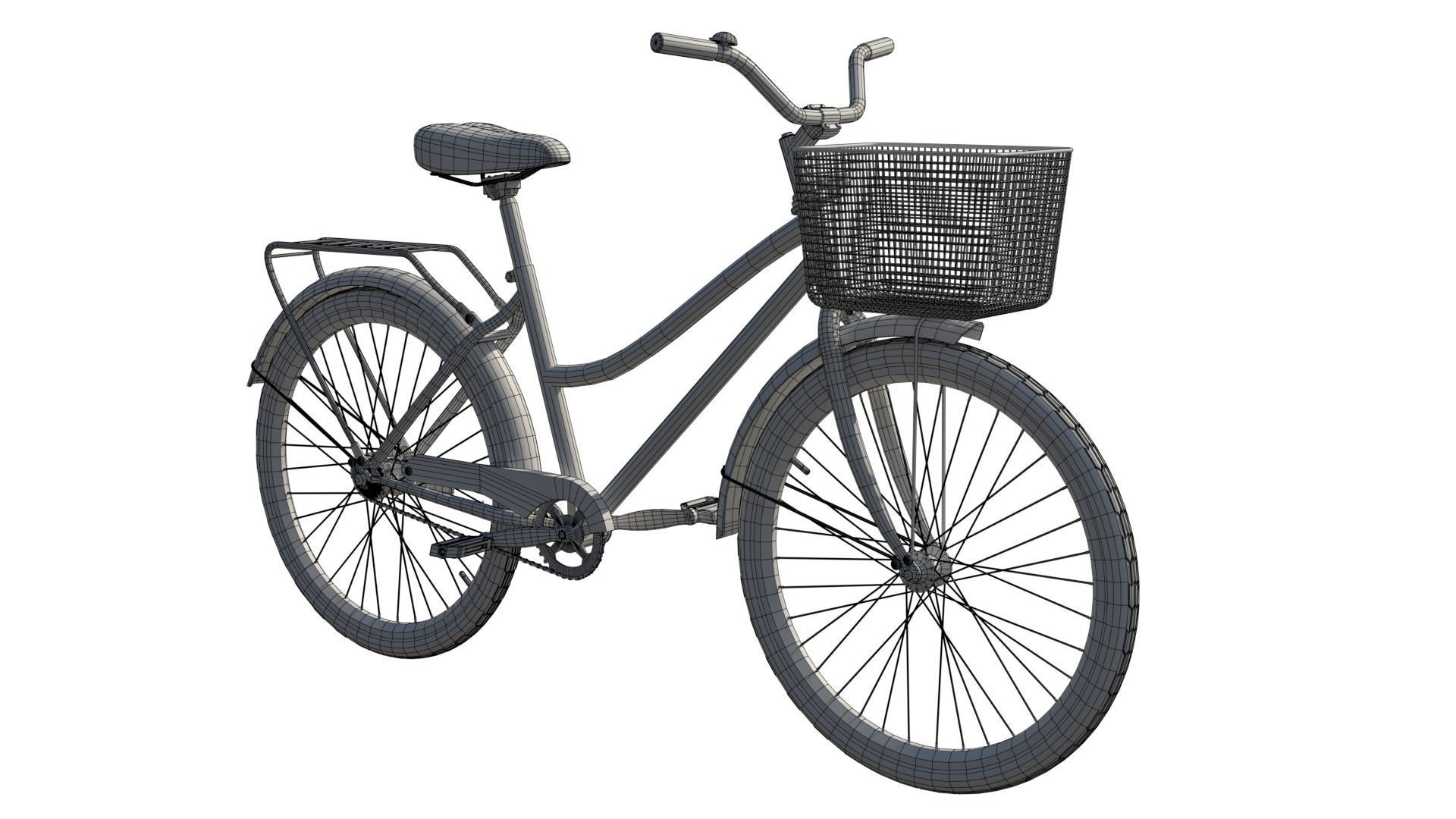 City bicycle PBR 3D model_10