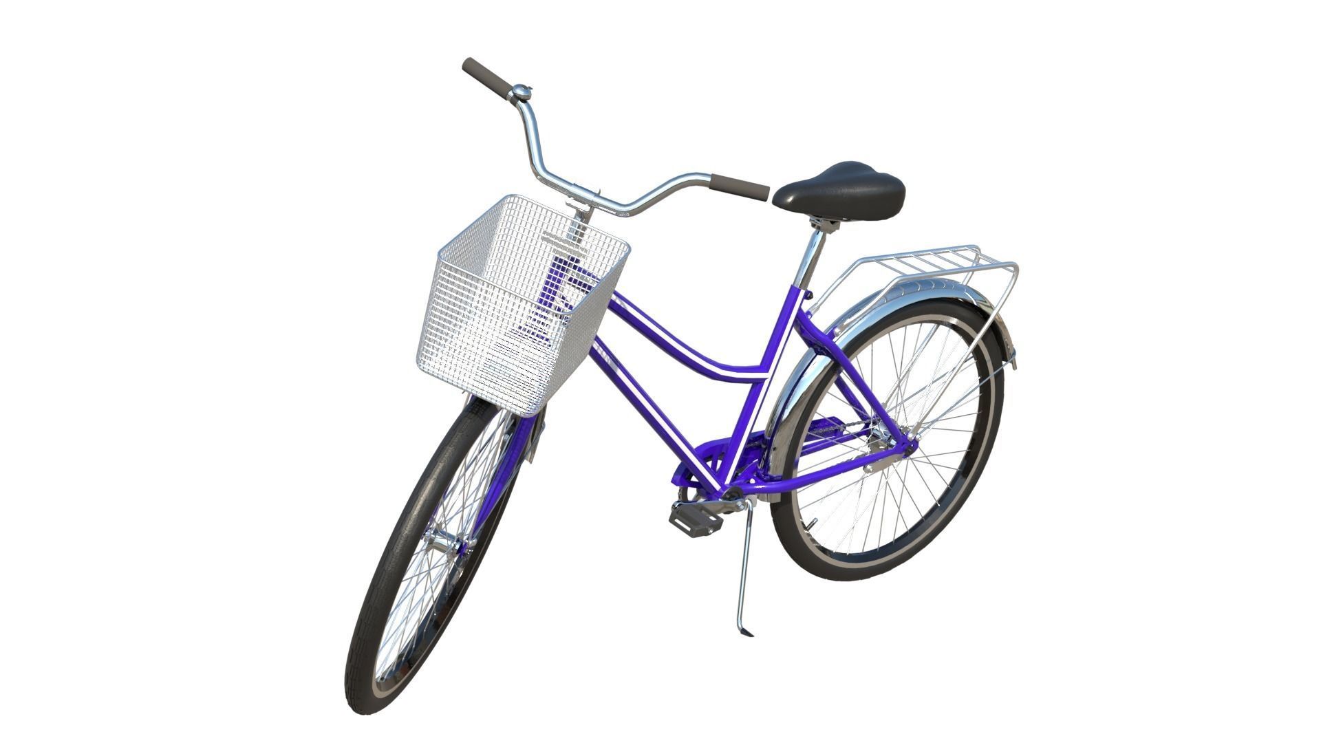 City bicycle PBR 3D model_7