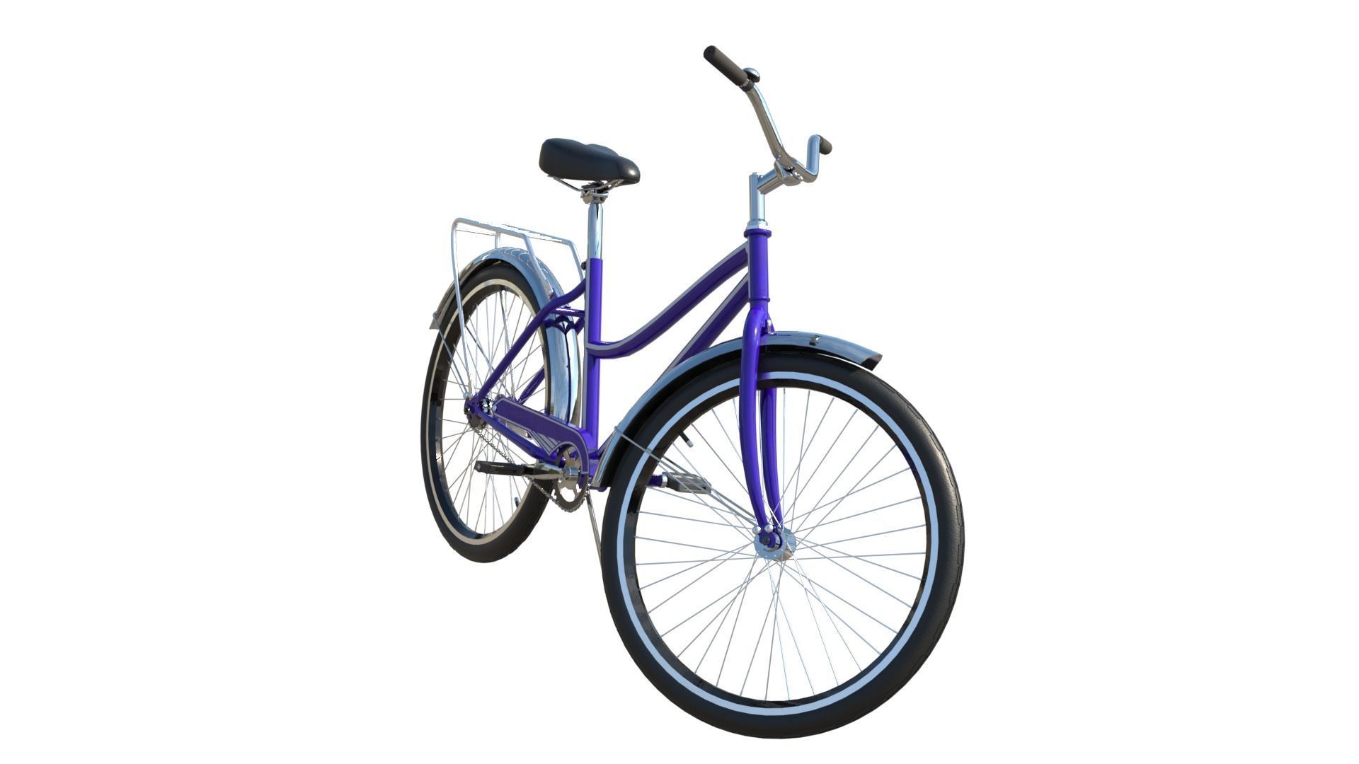 City bicycle PBR 3D model_8