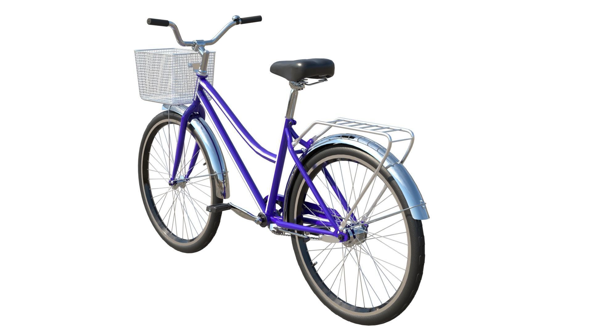 City bicycle PBR 3D model_3