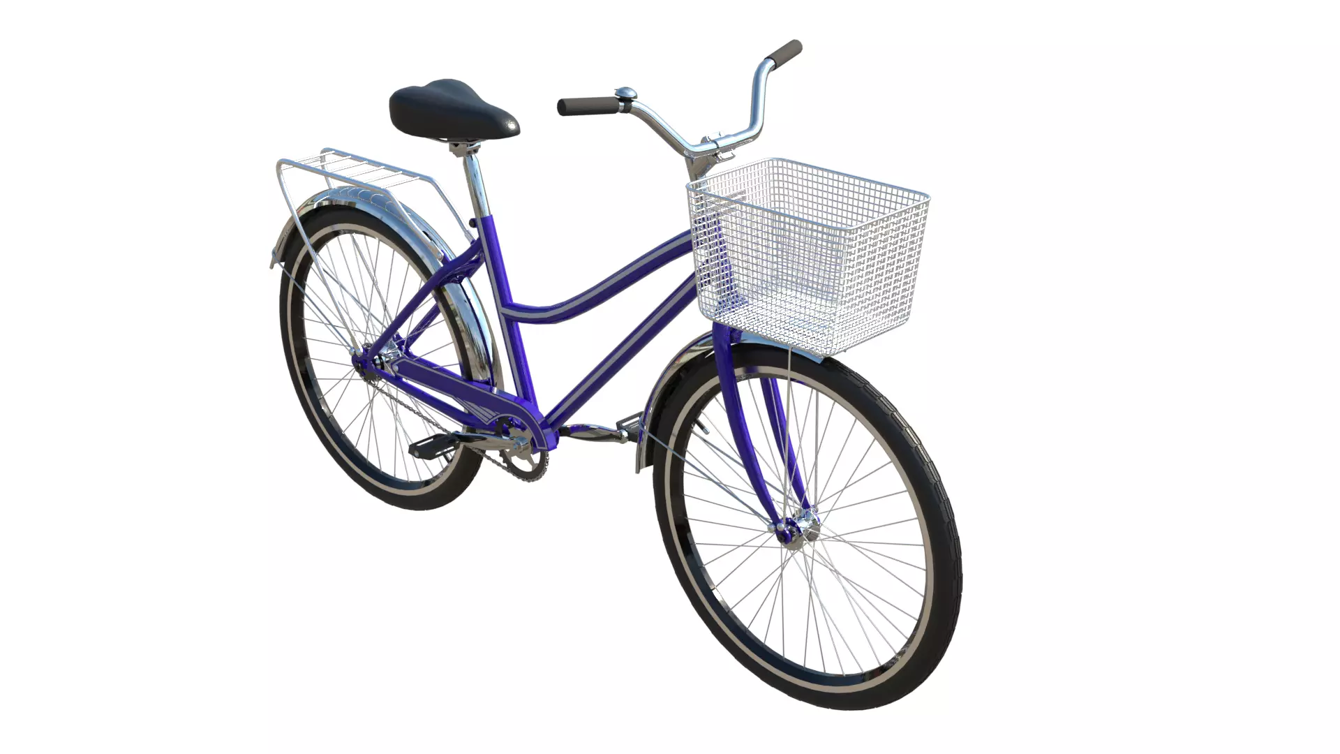 City bicycle PBR 3D model_0