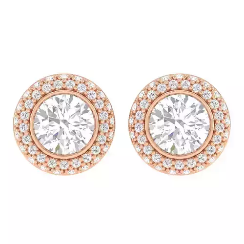 Women Round Earrings 3dm stl render detail