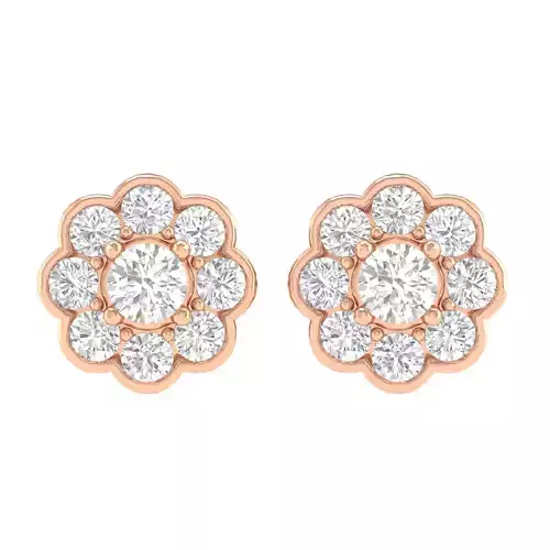 Women Round Earrings 3dm stl render detail