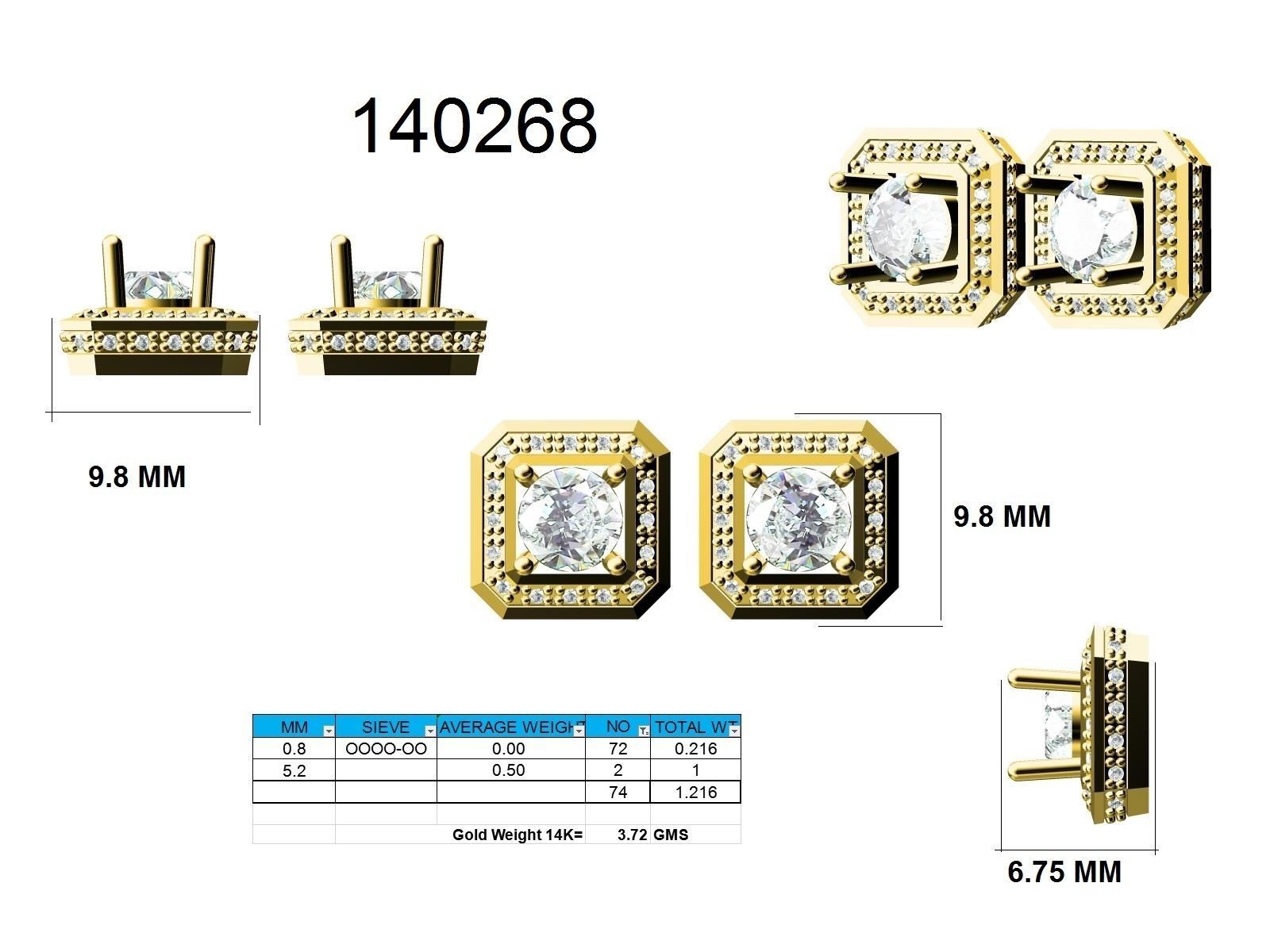 Women Earrings 3dm stl render detail  3D print model_9