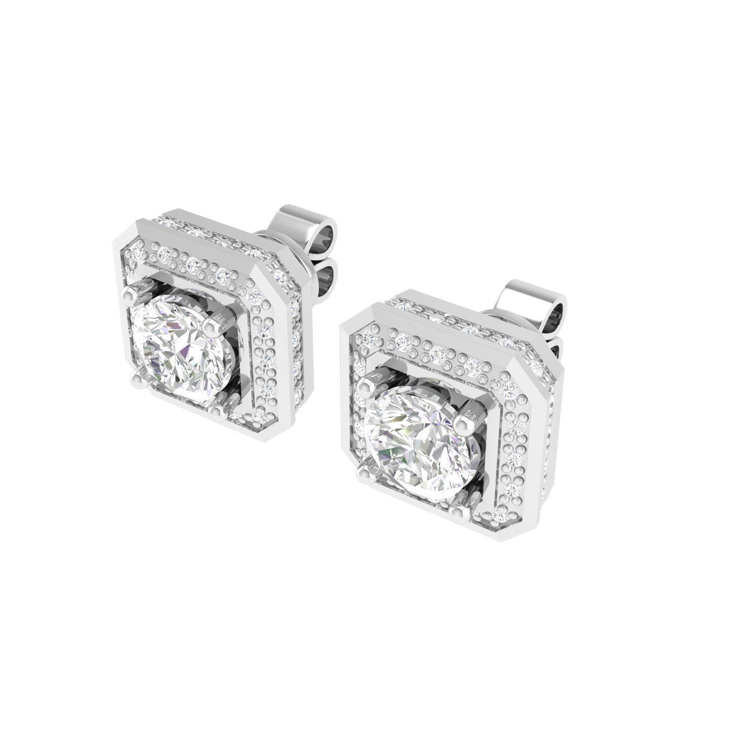 Women Earrings 3dm stl render detail  3D print model_5