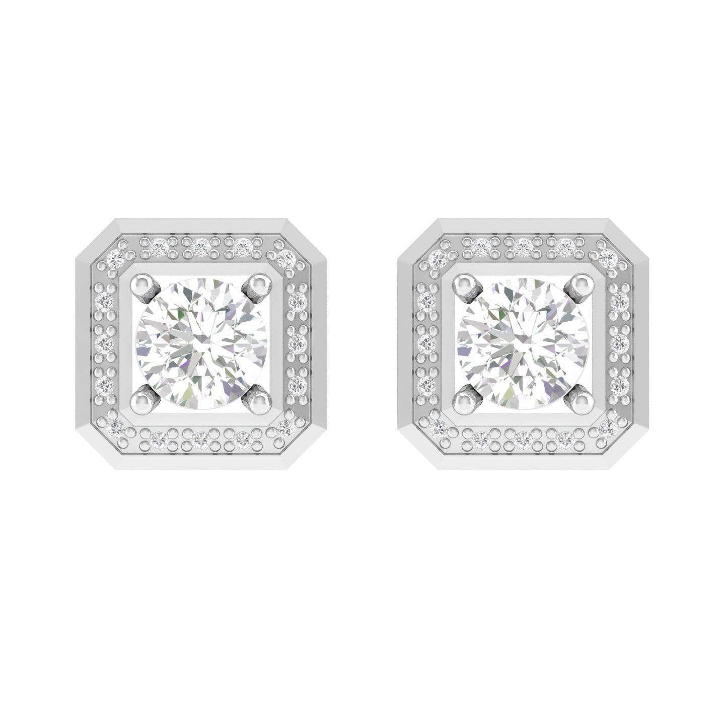 Women Earrings 3dm stl render detail  3D print model_3