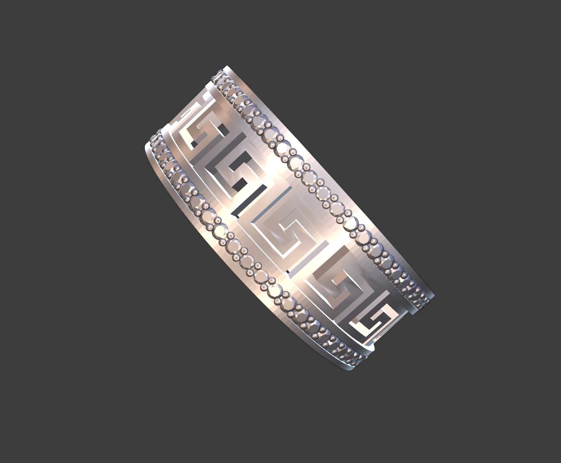 Meander Ring  3D print model_3