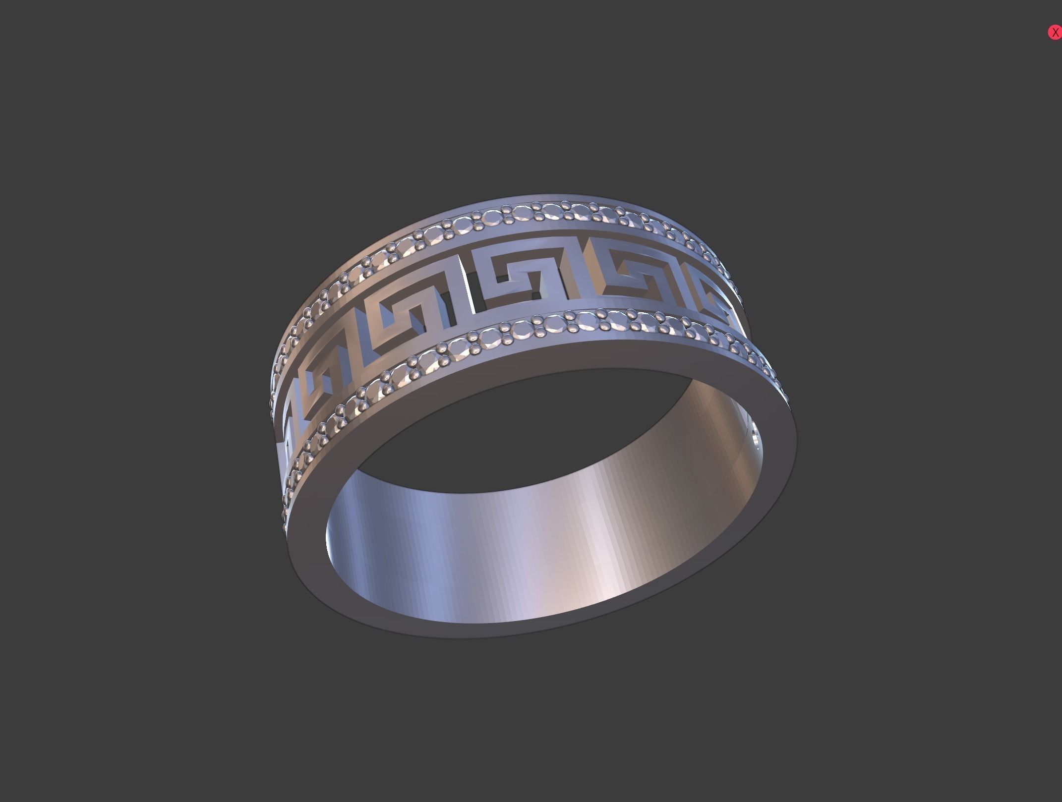 Meander Ring  3D print model_5