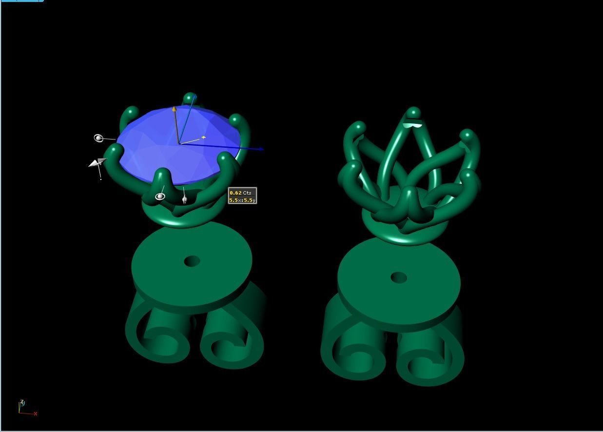 WHITEFLASH earring  diamond 55 3D print model_4