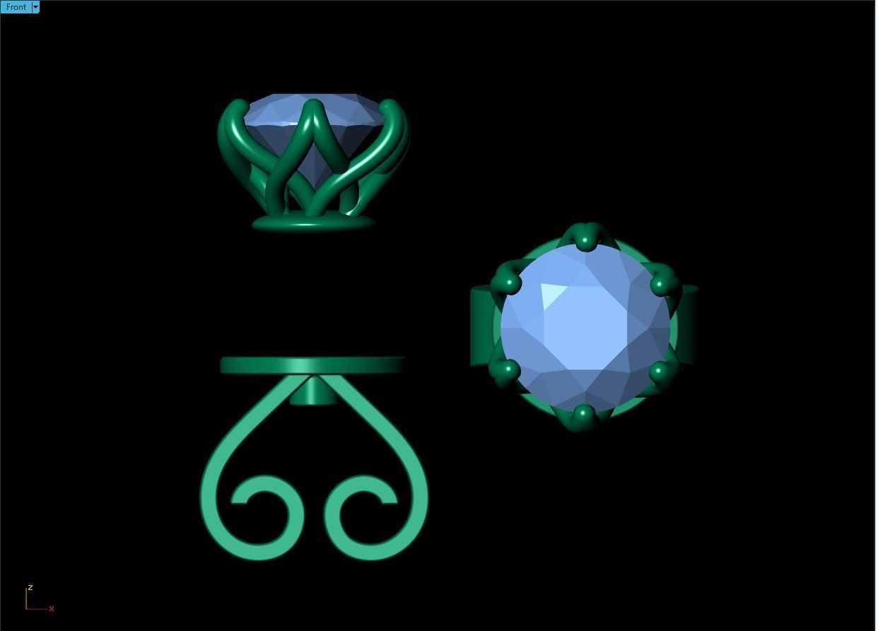 WHITEFLASH earring  diamond 55 3D print model_3