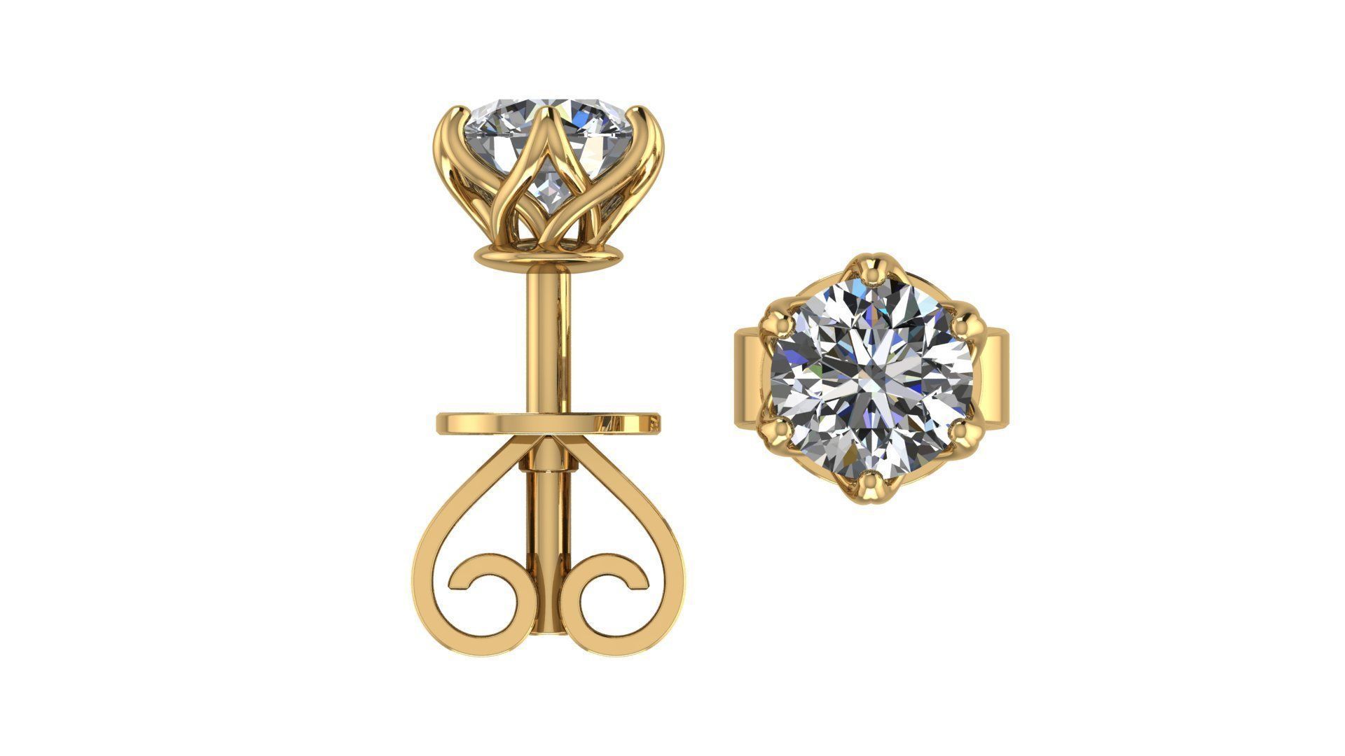 WHITEFLASH earring  diamond 55 3D print model_1