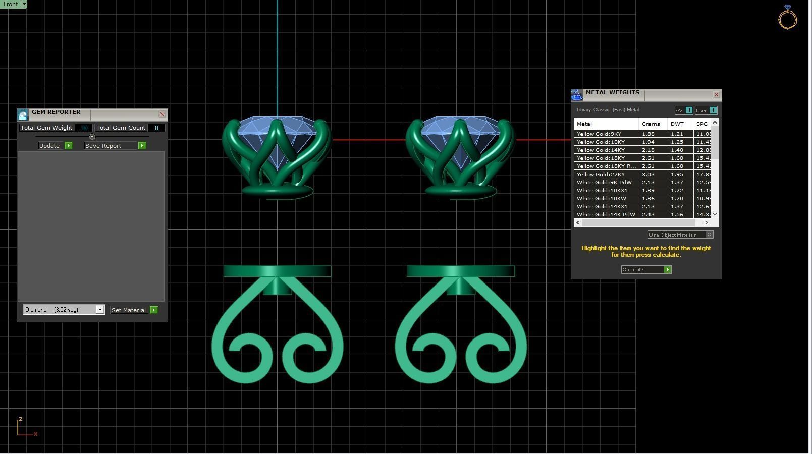 WHITEFLASH earring  diamond 55 3D print model_5
