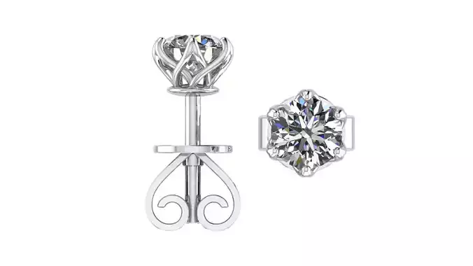 WHITEFLASH earring  diamond 55 3D print model