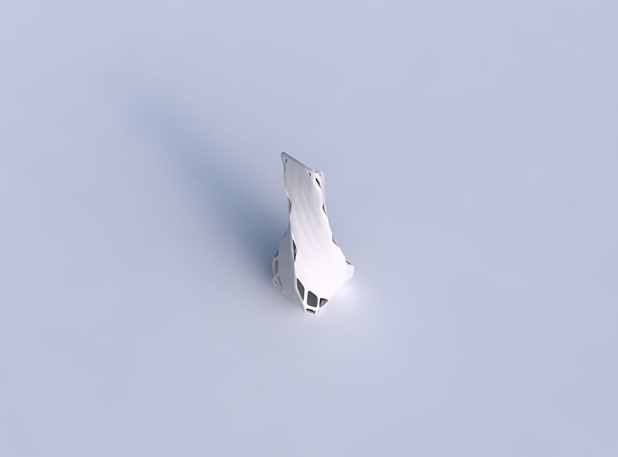 Vase twisted top bent rectangle 2 with diagonal grid lattice 2 3D print model_1