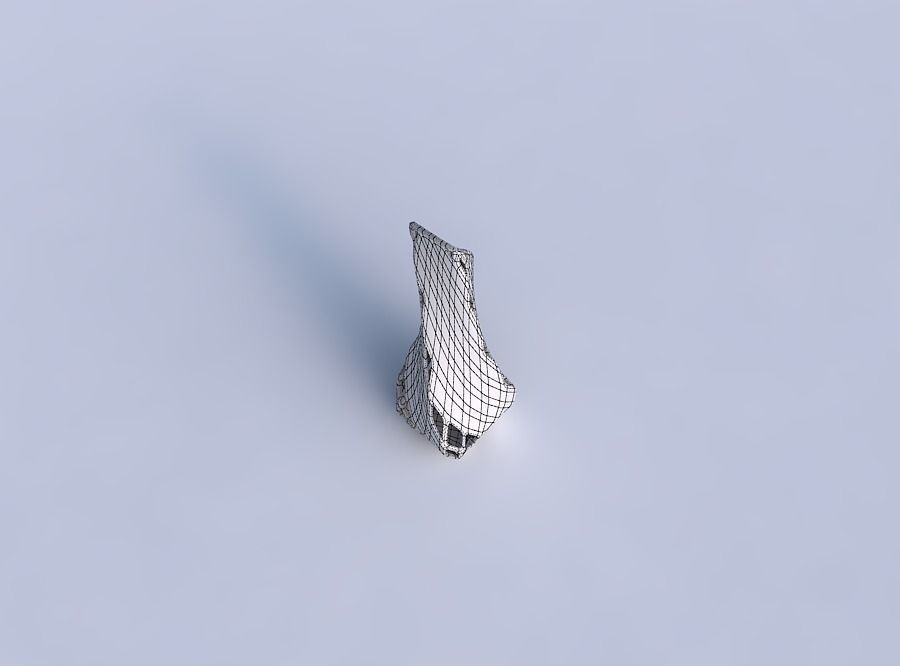 Vase twisted top bent rectangle 2 with diagonal grid lattice 2 3D print model_6