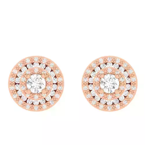 Women Round Earrings 3dm stl render detail